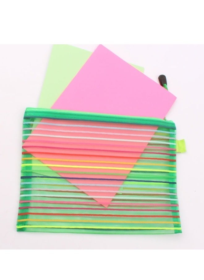 Generic 1pc Colorful Zipper Mesh Bag for Office School Home Travel Storage  - Image 2