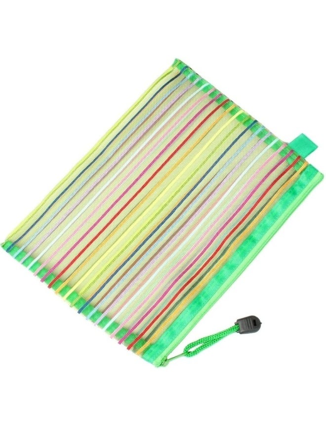 Generic 1pc Colorful Zipper Mesh Bag for Office School Home Travel Storage  - Image 3