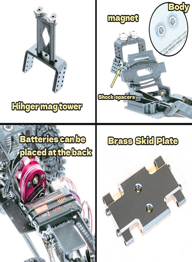 RampCrab Carbon Fiber Chassis Kit for SCX24, 7° Angled Skid, LCG Chassis Kit for Axial SCX24 C10, JLU, Bronco, Deadbolt - Image 3