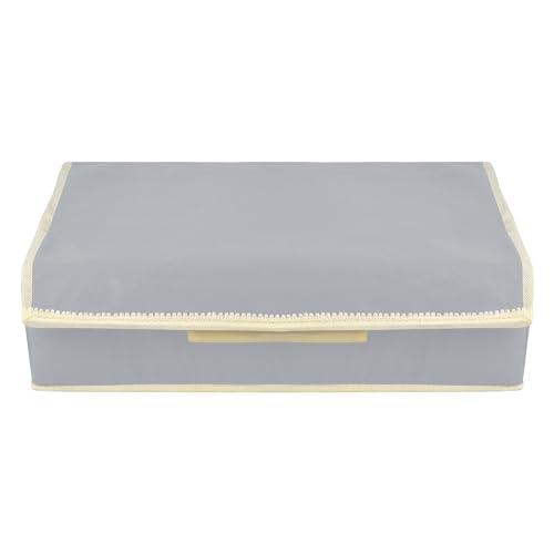 Kuber Industries Non-Woven Undergarment Organizer | Cloth Organizer | Drawer Organizers | Storage Box for Bra-Panty-Socks-Ties | Drawer Divider for Scarves-Socks | Cream Patti | Gray - Image 2