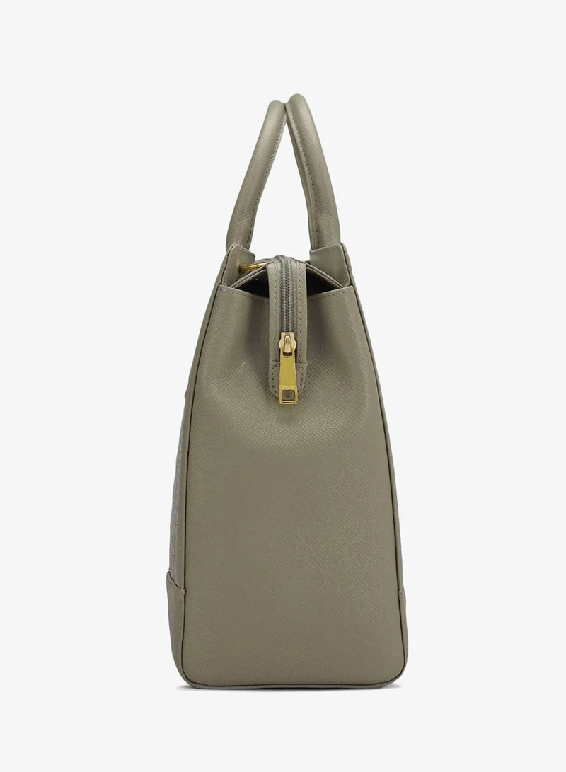 Da Milano  Large Croco Franzy Leather Satchel - Stone Grey for Women | Best Price UAE