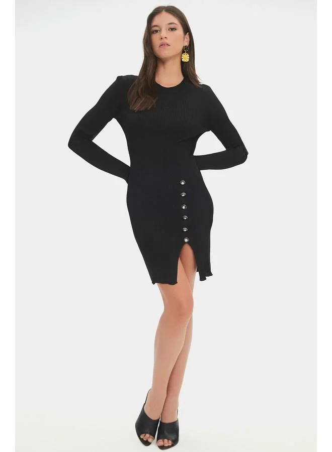 JUNE Ribbed Button Dress