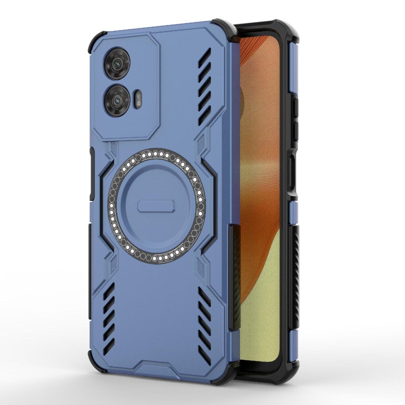جراب هاتف مقاوم للصدمات Armor MagSafe بحلقة مغناطيسية لهاتف Motorola Moto G34 5G (أزرق) - Image 1