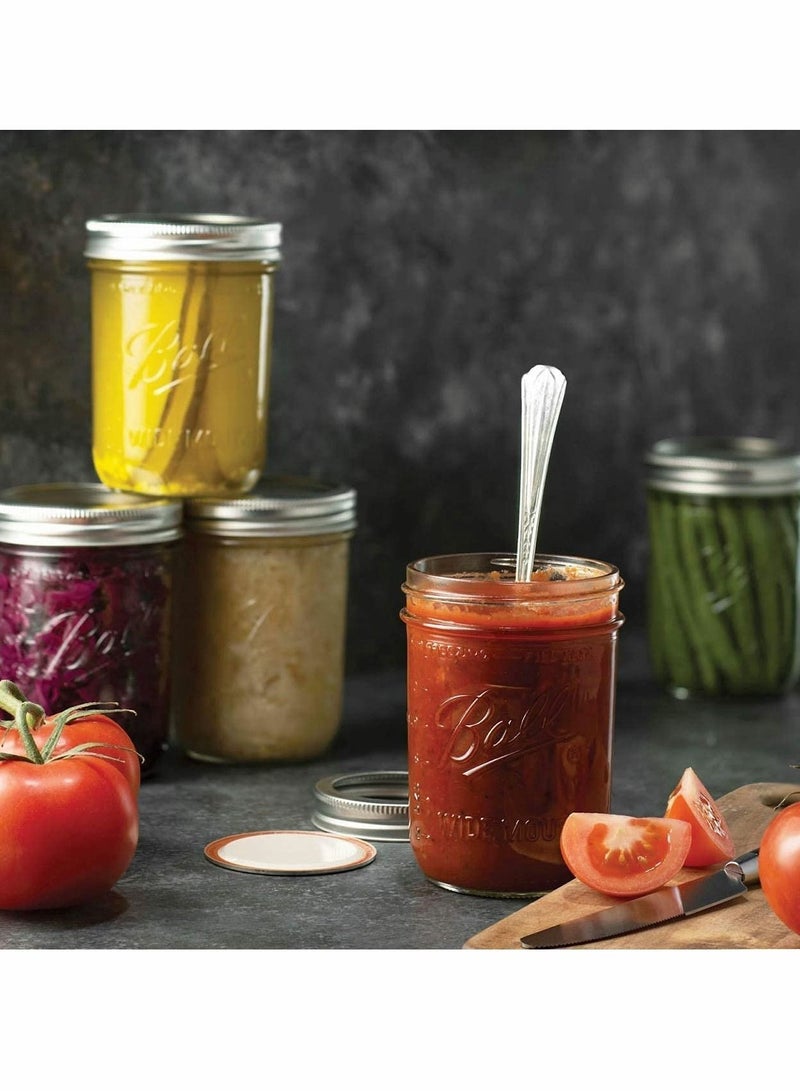 Y&D Ball Wide Mouth Mason Jars (16 oz/Capacity) [6 Pack] with Airtight lids and Bands. For Canning, Fermenting, Pickling, Decor - Freezing, Microwave And Dishwasher Safe  - Image 2