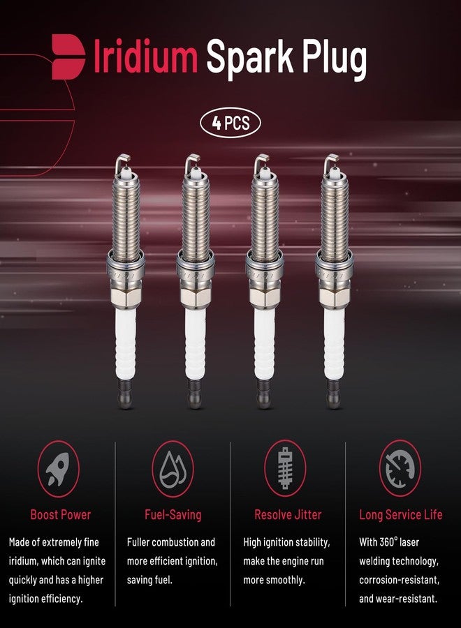 BDFHYK 91215 Double Iridium Spark Plugs Compatible with Nissan 2011-2017 Juke, 2016 Murano, 2014-2015 Pathfinder.Compatible with INFINITI 2014-2017 QX60 Replacement for XP5683 DILKAR7C9H Set of 4 - Image 4