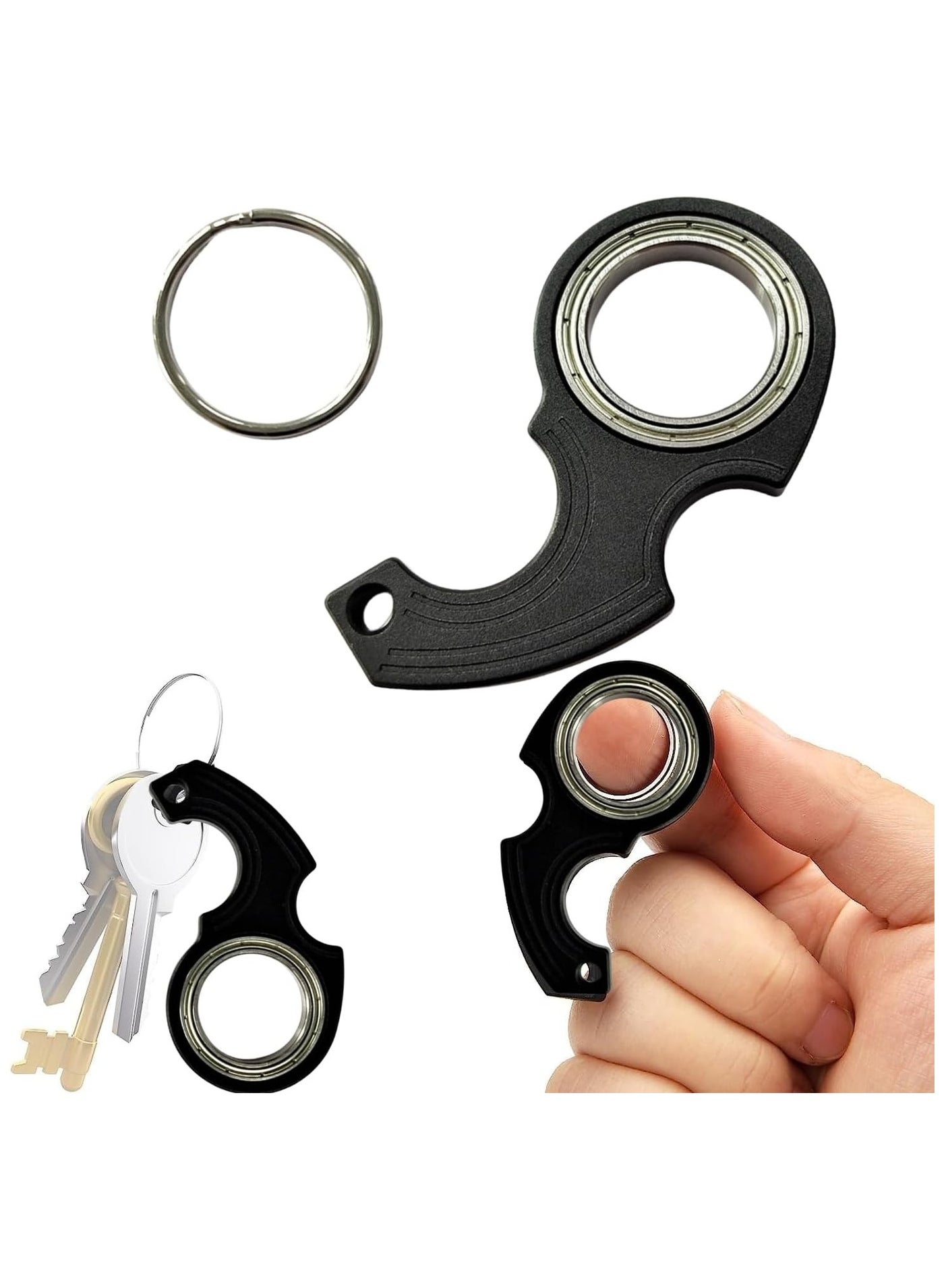 Keychain Spinner Multifunctional Portable Fidget Spinning Toy Newfangled Coping with Stress Rotating Key Ring Boutique Simple Key Accessories Gift for Finger Exercise