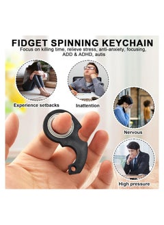 RATSAW Keychain Spinner Multifunctional Portable Fidget Spinning Toy Newfangled Coping with Stress Rotating Key Ring Boutique Simple Key Accessories Gift for Finger Exercise  - Image 5