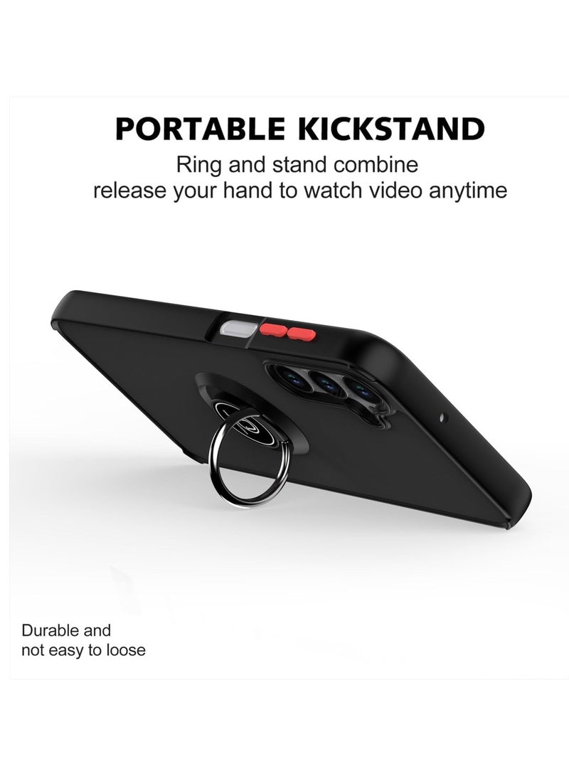 Samsung Galaxy A16 5G Rotational Metal Ring Kickstand Cover Anti Fingerprint Scratch Resistance Matte Finish Case Soft TPU Bumper Magnetic Car Mount Cover for Samsung Galaxy A16 5G - Image 5