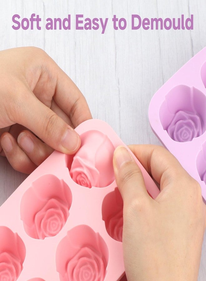Ryetvok 2 Pcs Rose Silicone Mold for Chocolate,20-Cavity Rose Chocolate Mold for Candy, Gummy&Cake Decorating-Flexible Flower Ice Cube Mold & Candy Mold for Strawberries,Jello,and Baking - Image 4