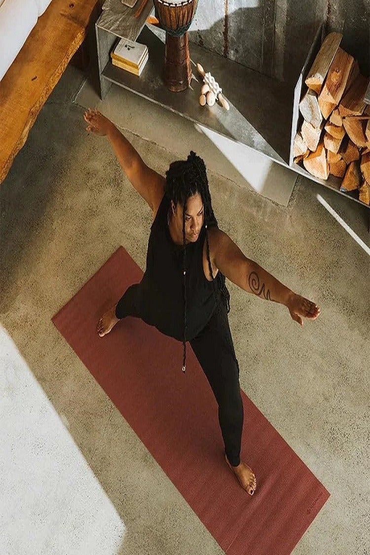 HALFMOON Essential Studio Yoga Mat, 24-Inch x 72-Inch Size, Plum - Image 5