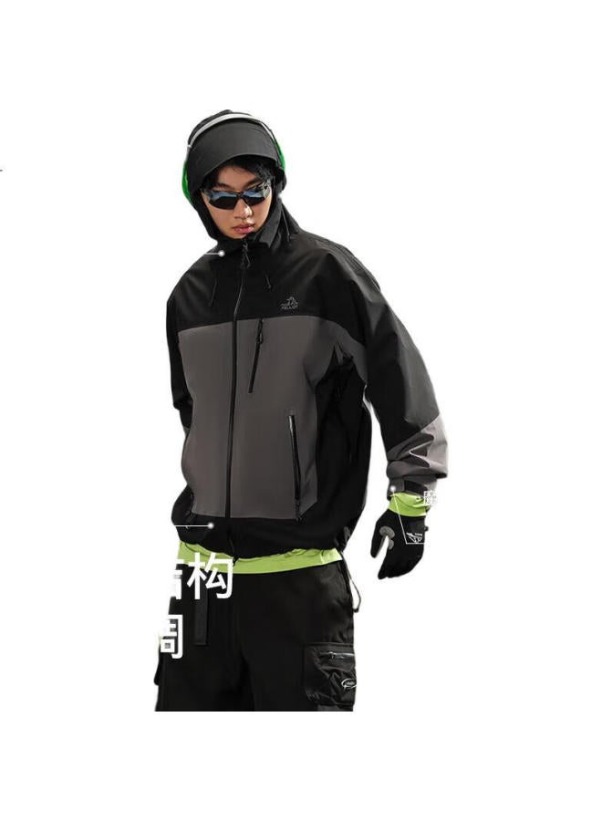 Pelliot [Mountain Shell Pro] Outdoor Hardshell Jacket Men Women Waterproof Summer Climbing Outerwear 124301006 Black Grey Xs - Image 2
