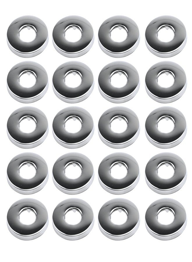 Tsnamay مجموعة تسنامي، 20 قطعة، 1/2 بوصة، دائرية، مطلية بالكروم، من الفولاذ المقاوم للصدأ، أغطية حوائط صنبور، أغطية حوائط أنابيب المياه للمطبخ والحمام، قطر خارجي 2.12 بوصة/54 مم - Image 2