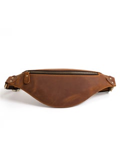 2021 Mens Leather Belt Bag Fashion Chest Sling Yellow Brown