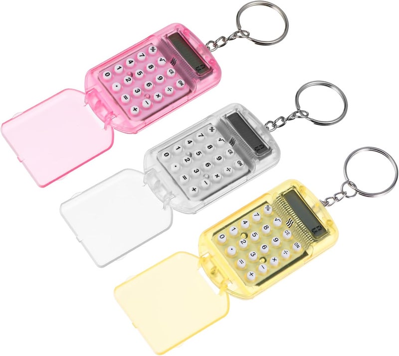 3pcs Portable Pocket Electronic Calculator with Display for Students Home and Office Use - Image 1