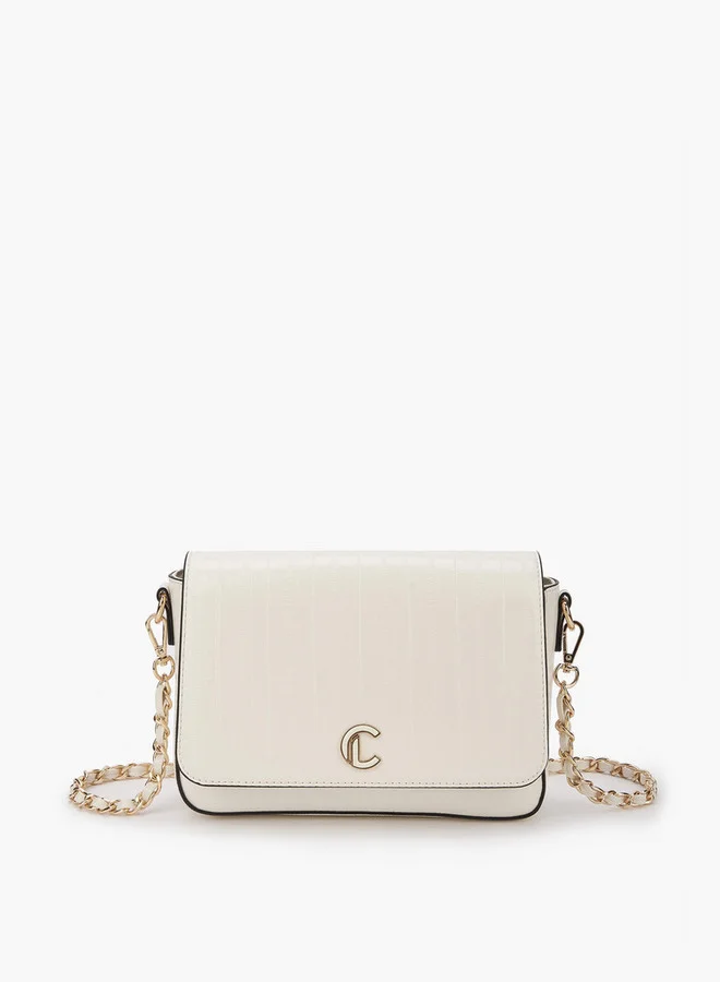 Le Confort Textured Crossbody Bag with Flap Closure