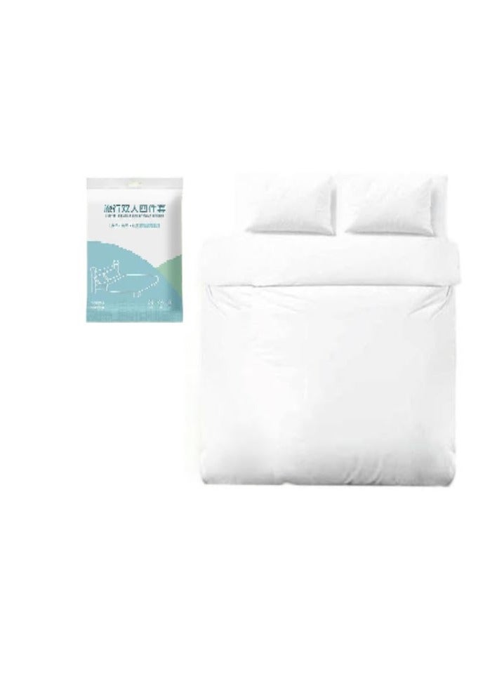Beone Portable Disposable Bed Sheet with 1 Bed Sheet 220x240, 1 Quilt Cover 220x240, 2 Pillowcase 60x80 - Image 1
