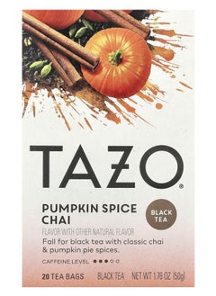 TAZO Black Tea Pumpkin Spice Chai 20 Tea Bags 1.76 oz (50 g) 