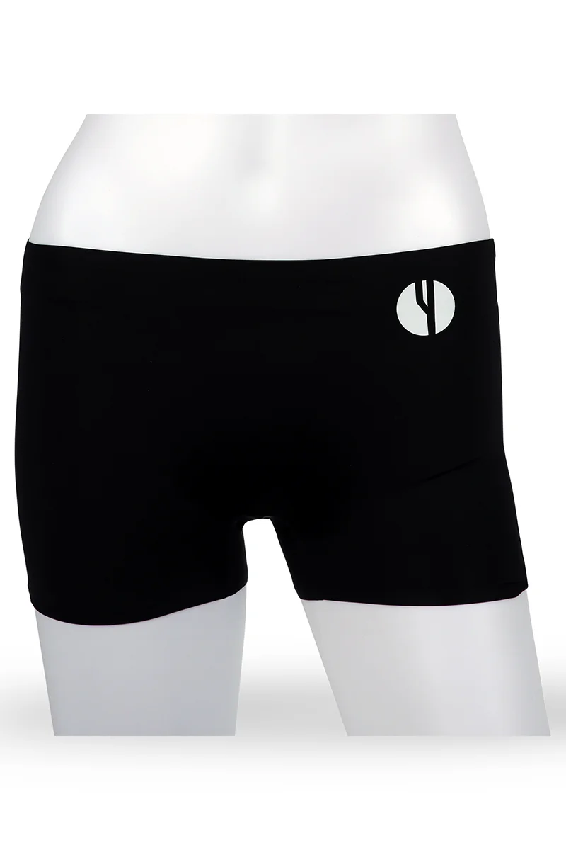 YesEco YesEco Women’s Black High-Waisted Seamless Boxer Underwear | Soft, Stretchable & Comfortable | Eco-Friendly Everyday Panty | 85% Recycled Polyamide, 15% Elastane