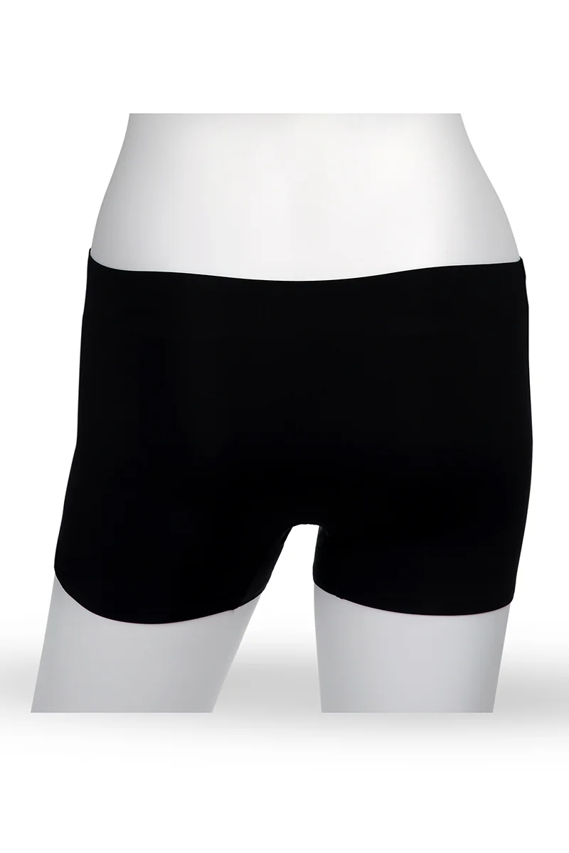 YesEco YesEco Women’s Black High-Waisted Seamless Boxer Underwear | Soft, Stretchable & Comfortable | Eco-Friendly Everyday Panty | 85% Recycled Polyamide, 15% Elastane