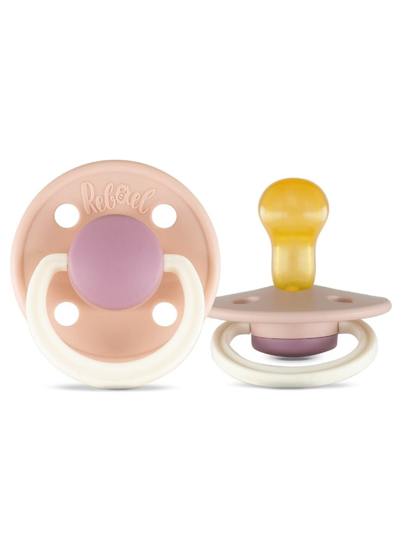 Rebael Fashion Natural Rubber Round Pacifier Size 1 - Baby 0-6M (2-pack) - MistySoftMouse/TornadoPlumMouse - Image 3