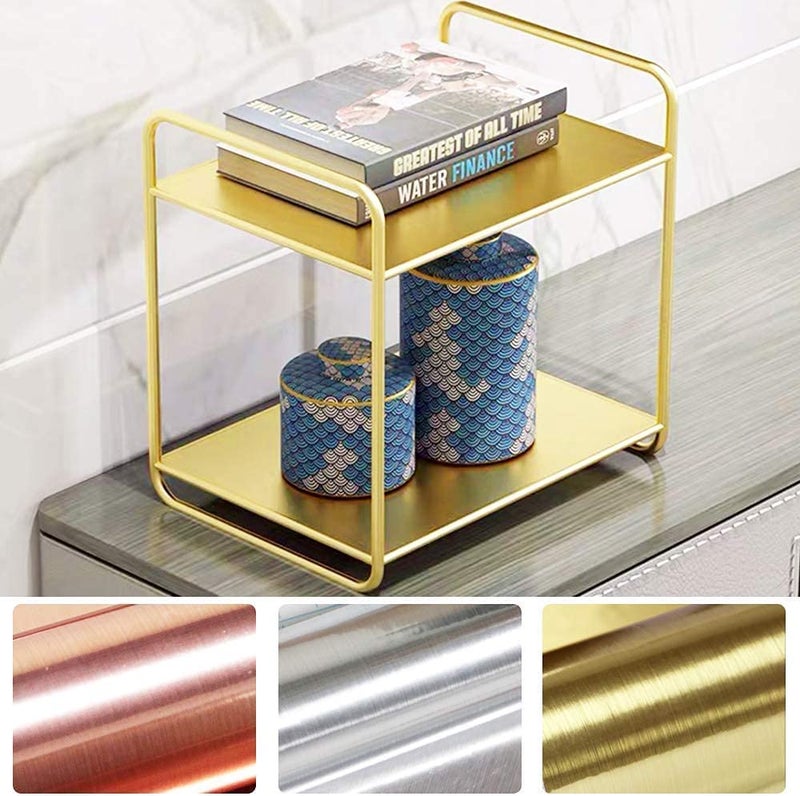 SUNBIRD Gold Brush Self Adhesive Contact Paper Wallpaper Peel and Stick Wallpaper Removable Waterproof Contact Paper DIY Decor Shelf Liner Covering Film Roll (12 X 24 Inch) - Image 5