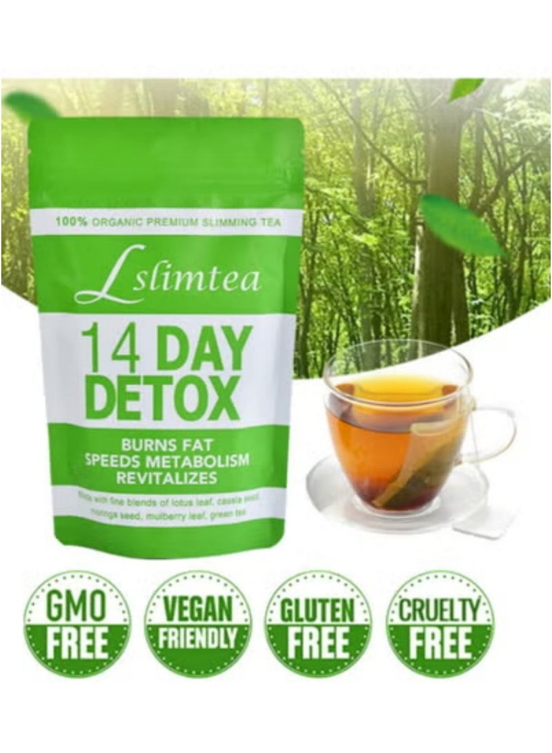 وينز تاون أكياس شاي التخلص من السموم من البطن، شاي التنحيف وفقدان الوزن، شاي التخلص من السموم يدعم الهضم الصحي والتمثيل الغذائي، 14 كيسًا - Image 3