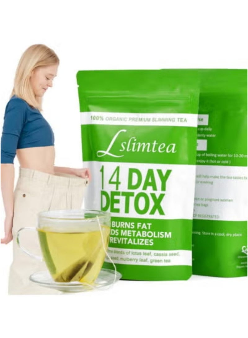 وينز تاون أكياس شاي التخلص من السموم من البطن، شاي التنحيف وفقدان الوزن، شاي التخلص من السموم يدعم الهضم الصحي والتمثيل الغذائي، 14 كيسًا - Image 4