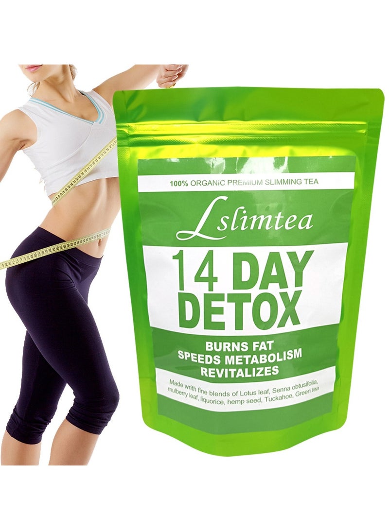 وينز تاون أكياس شاي التخلص من السموم من البطن، شاي التنحيف وفقدان الوزن، شاي التخلص من السموم يدعم الهضم الصحي والتمثيل الغذائي، 14 كيسًا - Image 2