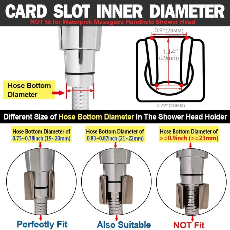 YDmeet Shower Head Holder All Metal Handheld Shower Wand Bracket Adhesive Shower Wall Mount Holder Brass Shower Spray Holder Brushed Nickel, Drill Free Glue Installation - Image 3