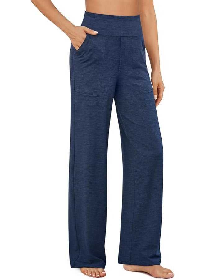 NIBEMINENT Yoga Pants Women Wide Leg Pants with Pockets High Waist Stretch Dress Casual Sweatpants Petite/Regular/Tall - Image 1
