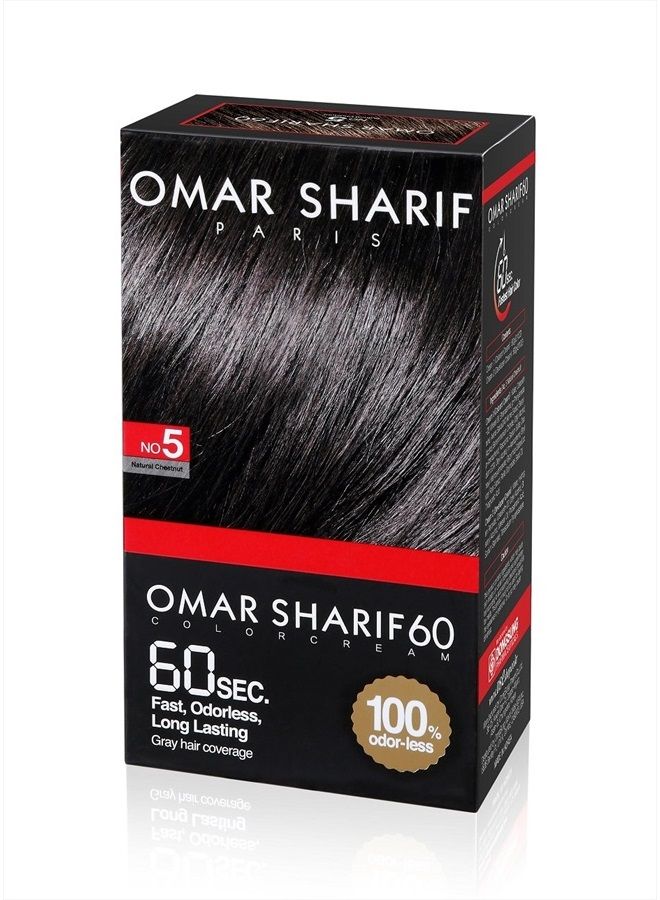 omar sharif 60sec Color Cream #5 Natural Chestnut - Image 1