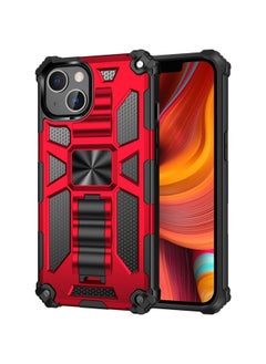Generic Case Cover For iPhone 13 Armor Shockproof TPU + PC Magnetic Protective Case with Holder Red 