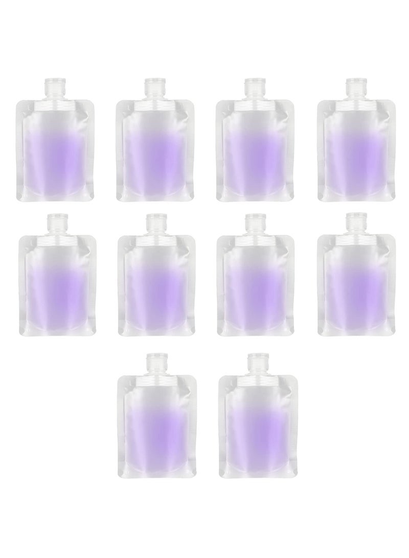 Luckam Transparent Packaging Bag Plastic Stand Up Spout Pouch Portable Travel Fluid Makeup Packing Bag Clamshell Packaging Bag for Lotion Shoo Face Cream Hand Soap Mask Mud 30 ml 10 Pieces - Image 1