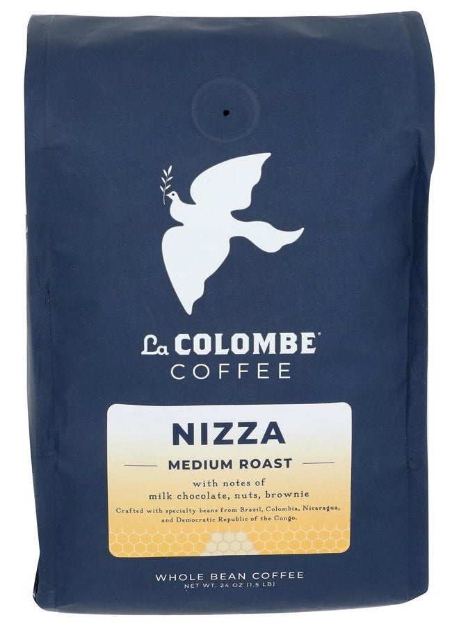 La Colombe قهوة نيتزا متوسطة التحميص حبوب كاملة - نكهات الشوكولاتة بالحليب، المكسرات والبراوني مع حلاوة العسل المحمص، 24 أونصة (عبوة من 1) - Image 1