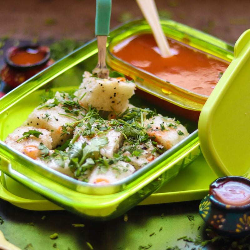 AGATHA AGATHA Lunch Boxes for Adults - Tiffin Box Lunch Box for Kids Childrens with Fork - Durable Perfect Size for On-The-Go Meal, BPA-Free and Food-Safe (Green) - Image 3