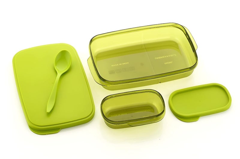 AGATHA AGATHA Lunch Boxes for Adults - Tiffin Box Lunch Box for Kids Childrens with Fork - Durable Perfect Size for On-The-Go Meal, BPA-Free and Food-Safe (Green) - Image 1
