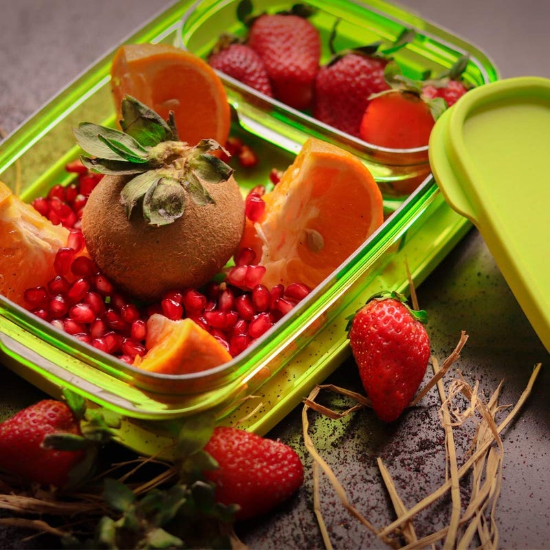 AGATHA AGATHA Lunch Boxes for Adults - Tiffin Box Lunch Box for Kids Childrens with Fork - Durable Perfect Size for On-The-Go Meal, BPA-Free and Food-Safe (Green) - Image 2