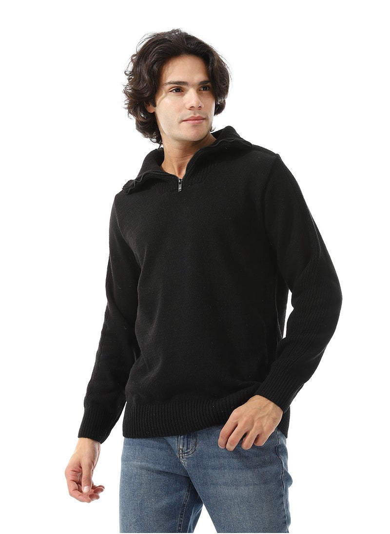 Andora Upper Zipper Through Long Sleeves Pullover  - Image 2