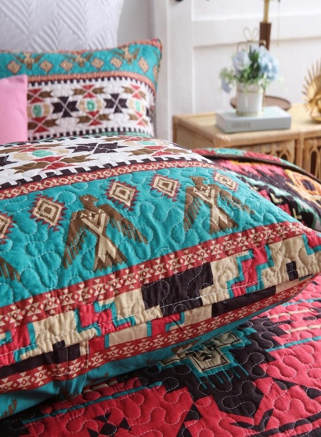 ENASAL Bedspread Quilt Sets Reversible Bedding Coverlet Sets Comforter Striped Red Brown Bohemian Bedspread,King Size - Image 5