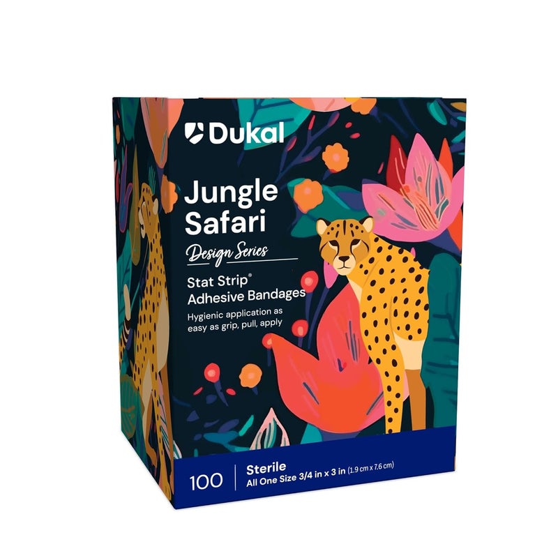 dukal لصقات ديوكال سافاري ستات ستريب اللاصقة 34 × 3 علبة من 100 - Image 1