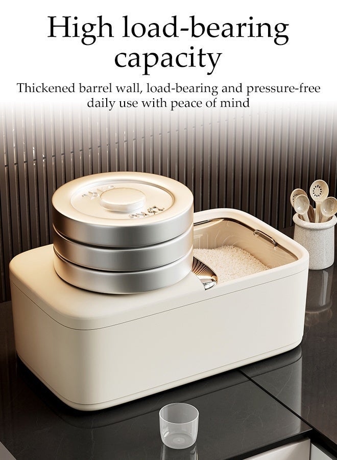 DUNISO Rice Dispenser, Rice Storage Container, Food Storage Organizer Grain, Sealed Household Grain Storage Bucket with Measuring Cup, BPA Free Cereal Dispenser Bucket ﻿ - Image 5