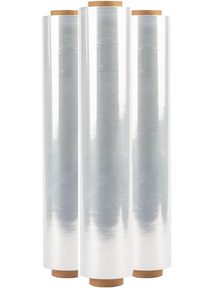Heavy Duty Pallet Stretch Wrap Roll - Industrial Packaging Cling Film, 650gm, 3 Rolls - Image 1