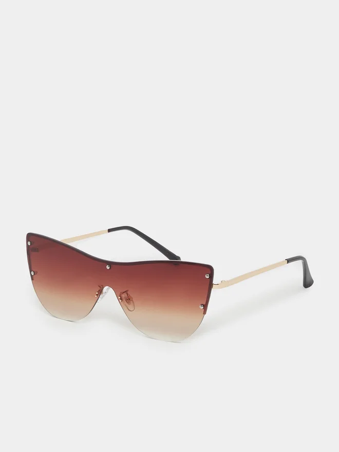 Styli Styli Tinted Half Rim Cat Eye Sunglasses