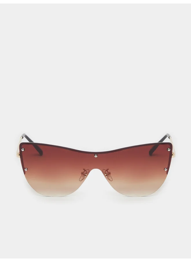 ستايلي Styli Tinted Half Rim Cat Eye Sunglasses