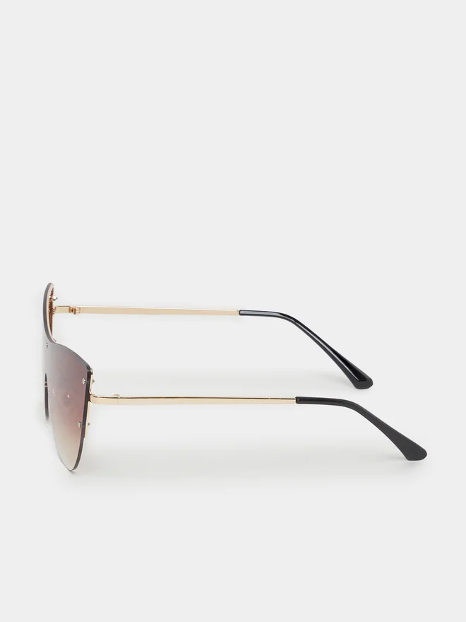 Styli Styli Tinted Half Rim Cat Eye Sunglasses