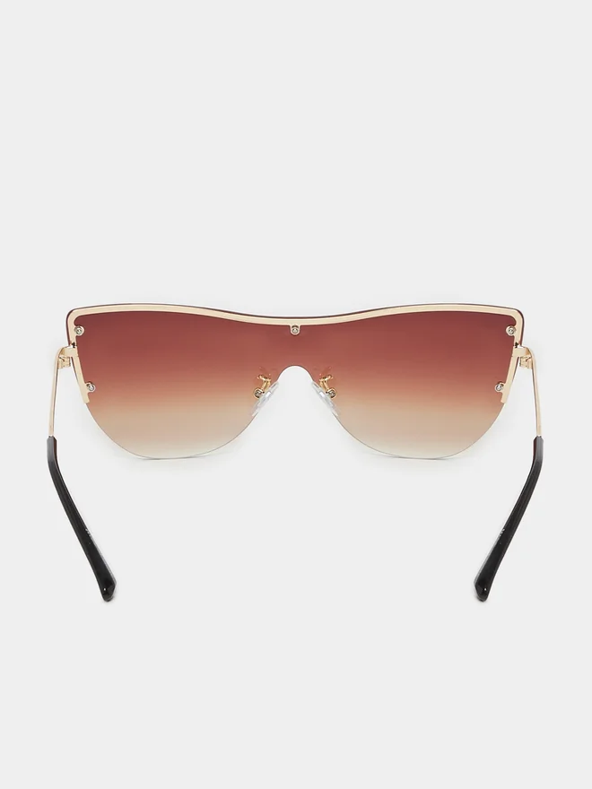 Styli Styli Tinted Half Rim Cat Eye Sunglasses