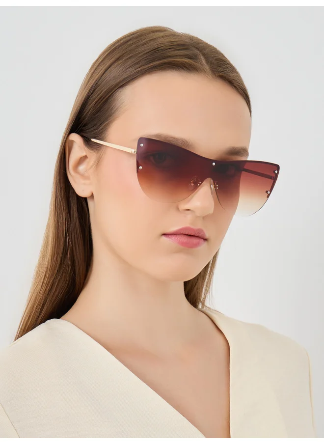 ستايلي Styli Tinted Half Rim Cat Eye Sunglasses