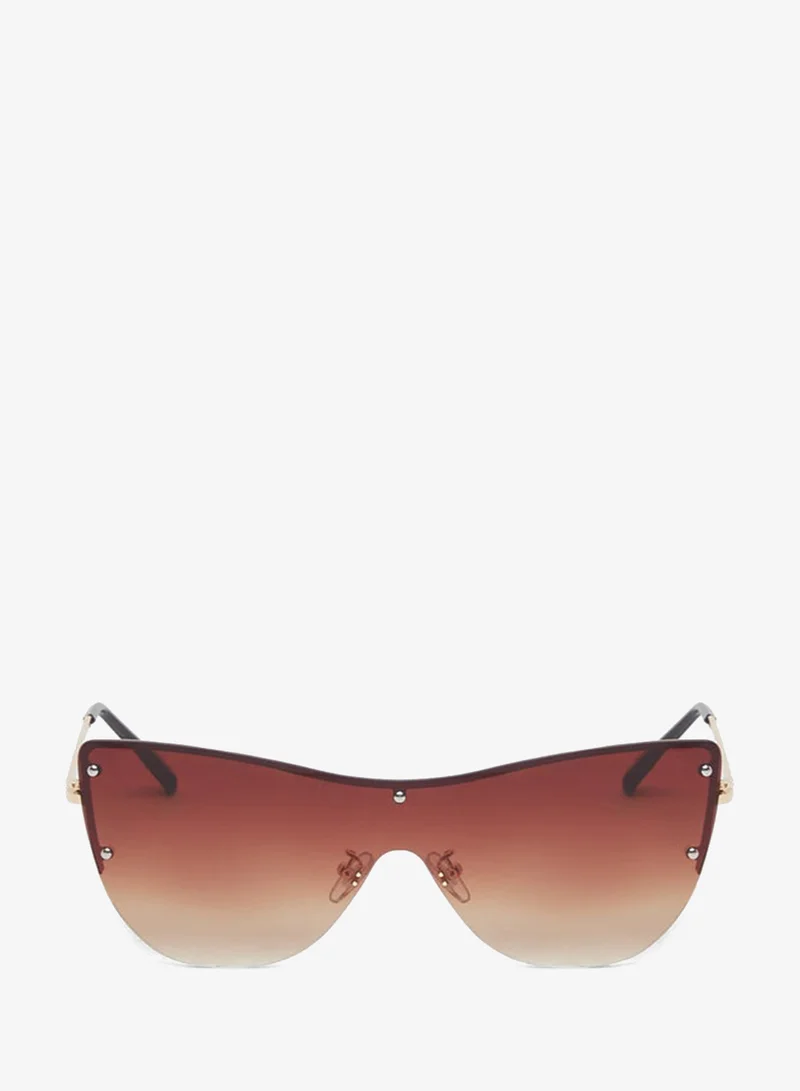 Styli Styli Tinted Half Rim Cat Eye Sunglasses
