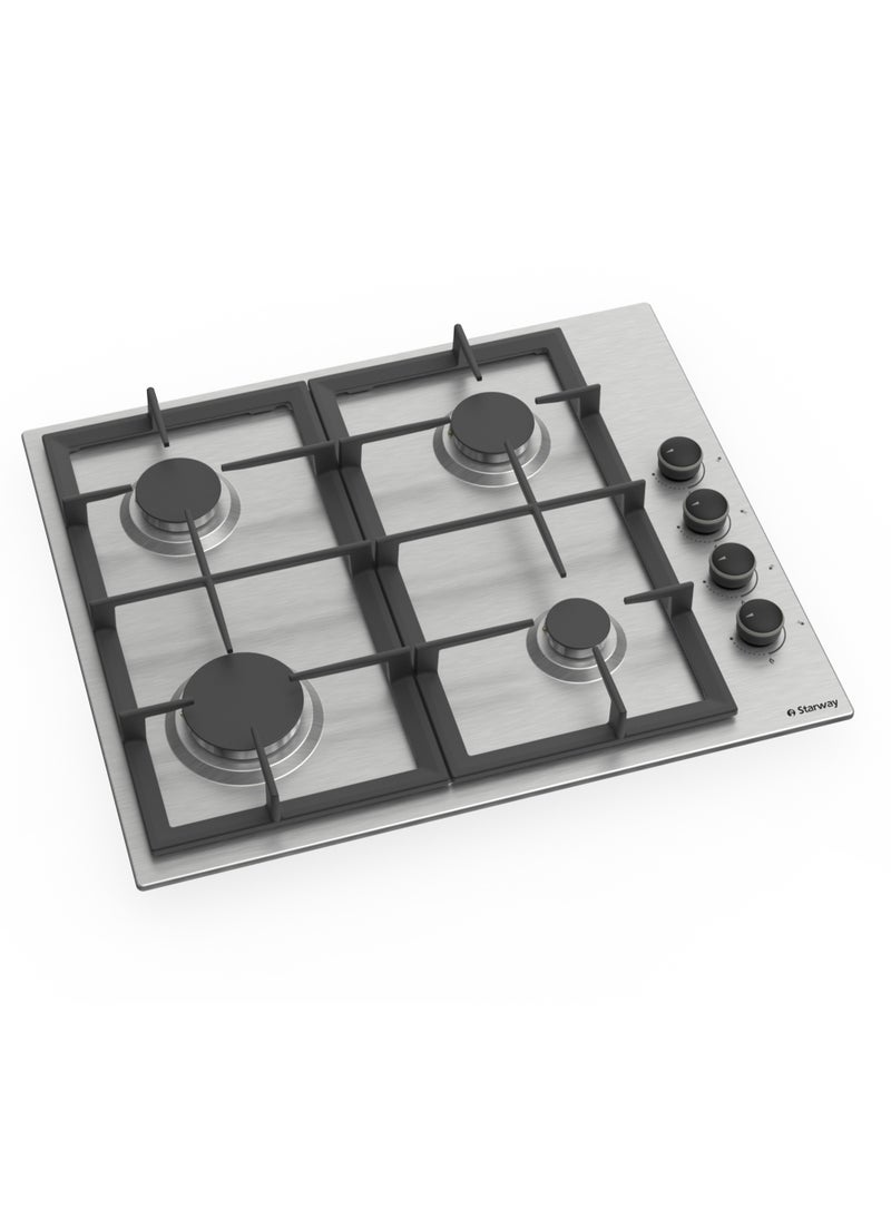 Starway Starway 4 Burners Side keys Built in Cooker, 60x52 cm, Heavy Duty, Auto Burn, Total Safety, Easy to Clean, Wide Stand  - Image 2