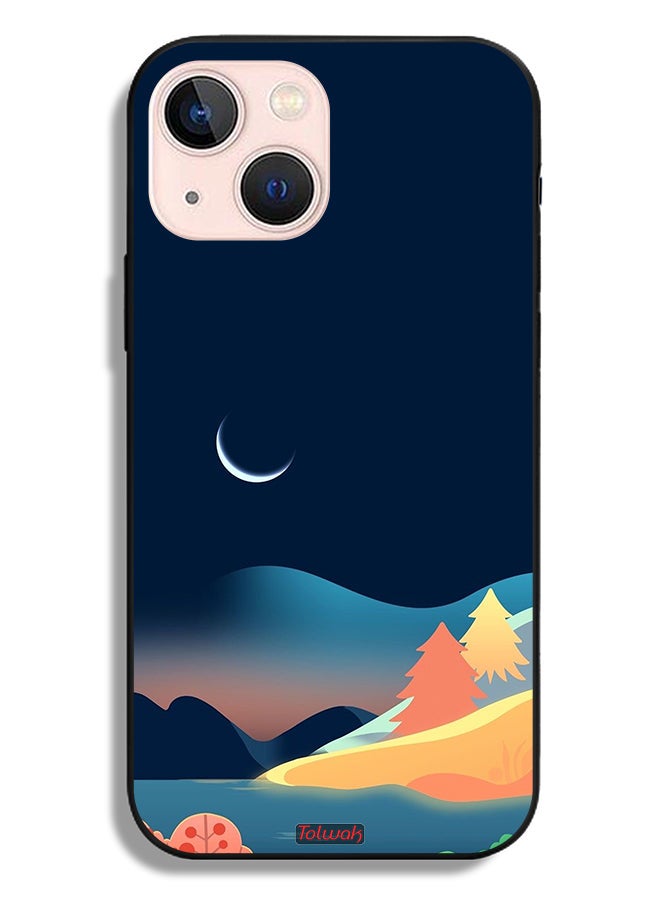 Tolwak Apple iPhone 13 mini Protective Case Moon Abstract Drawing Art - Image 2